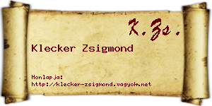 Klecker Zsigmond névjegykártya