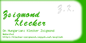 zsigmond klecker business card